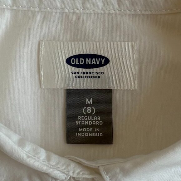 Old Navy Girls' Long Sleeve Bright White Uniform Blouse - Picture 4 of 6